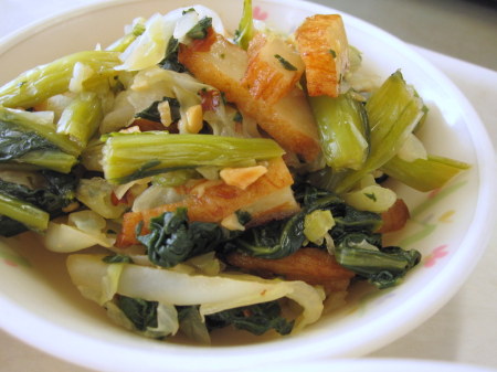 Close up on the salad.