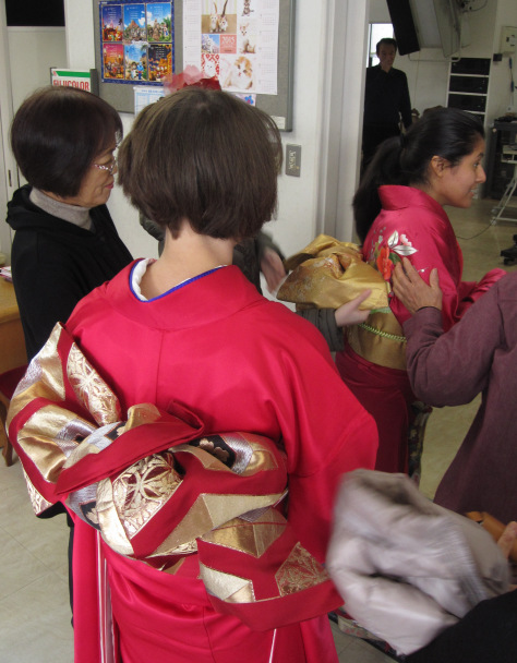 View of M's finished obi and another design on my friend S